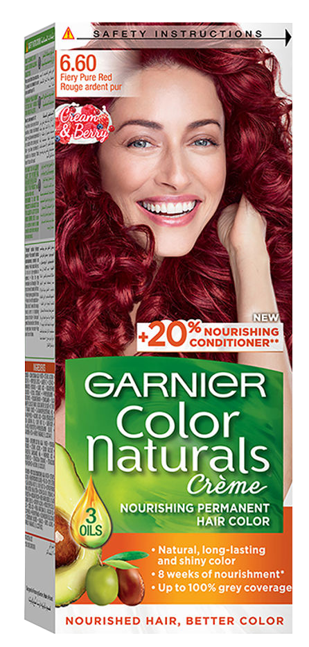 Garnier Colour Naturals Pure Red Hair Dye Number 6.60 Hair Care Beauty Personal Care